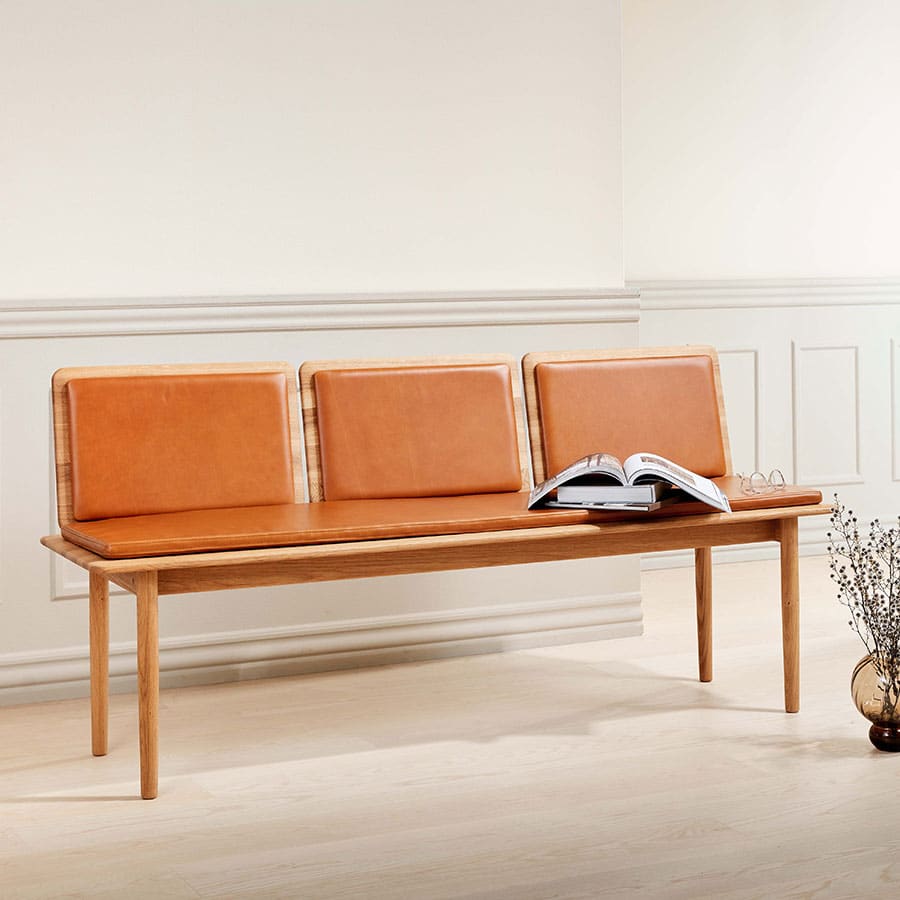 elba bench designed for Hammel. Dining bench. Hallway bench.