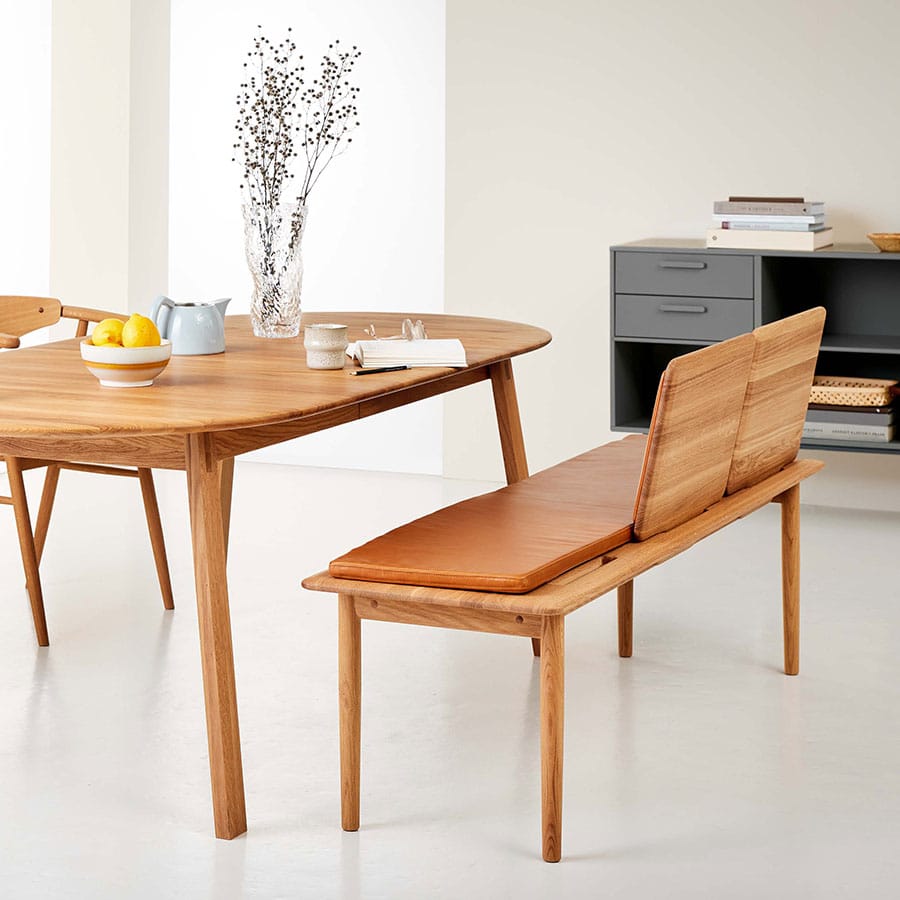 elba bench designed for Hammel. Dining bench. Hallway bench.