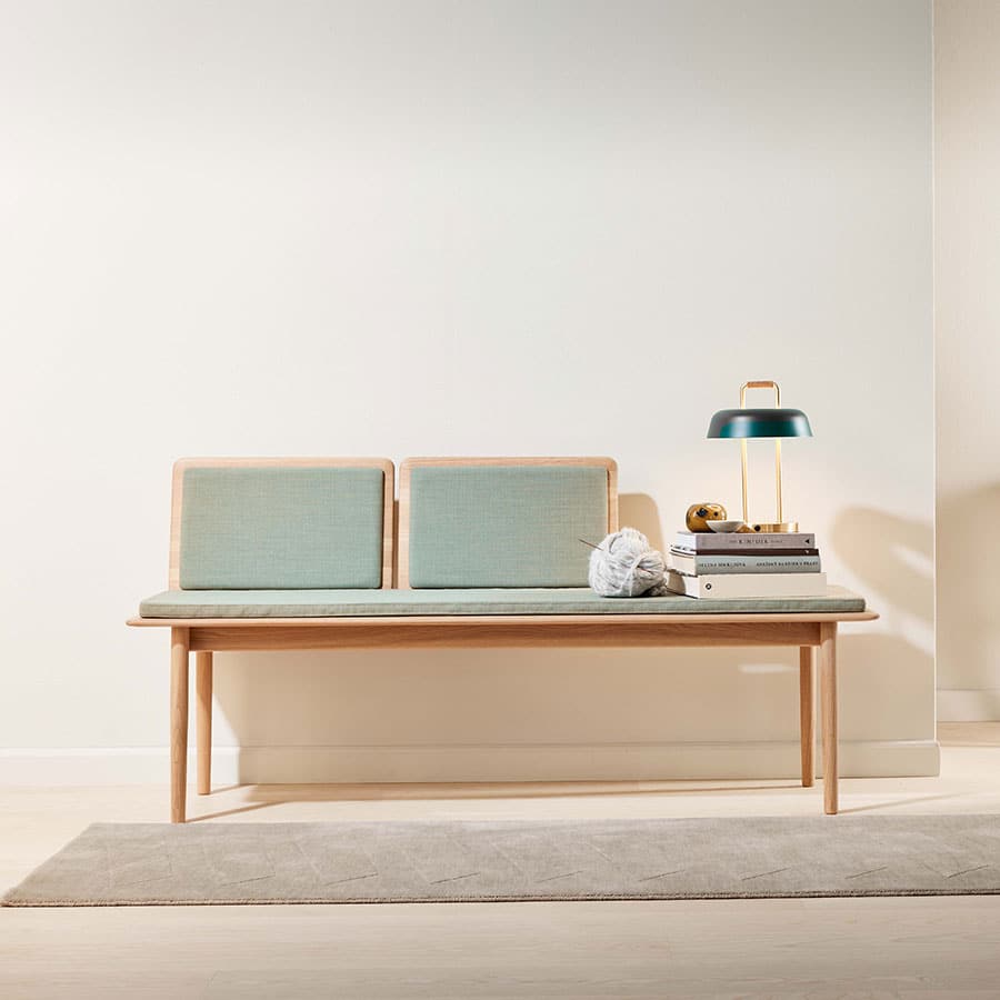elba bench designed for Hammel. Dining bench. Hallway bench.